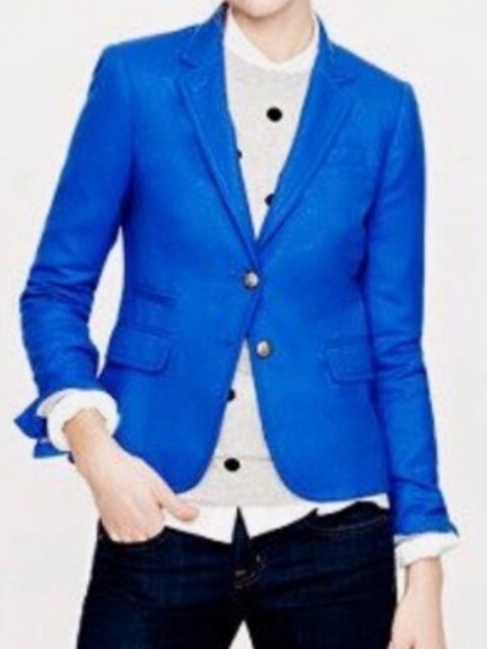 J. Crew cobalt blue schoolboy wool blazer 2